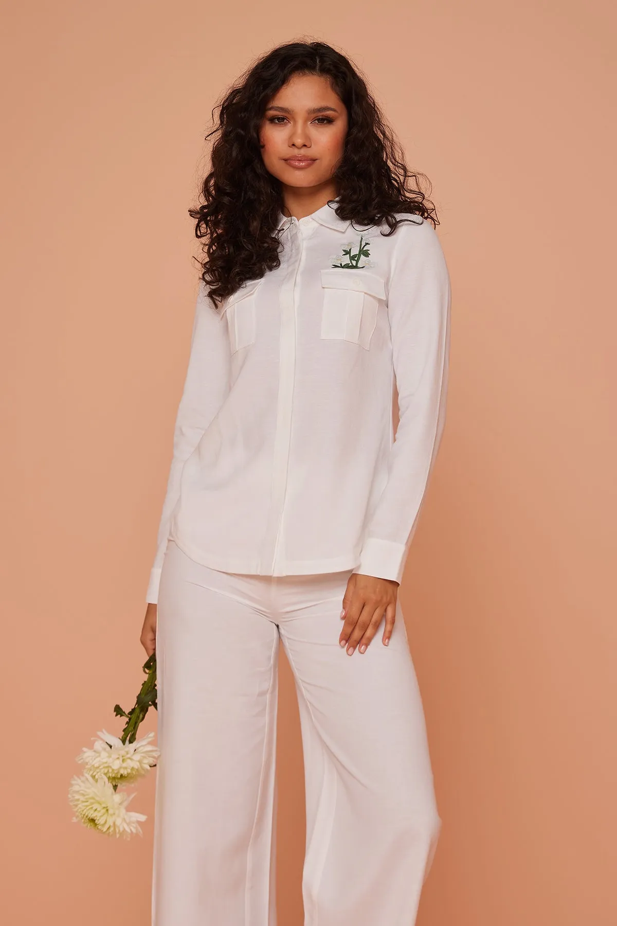 100% Linen Blend Wide-Leg Pants