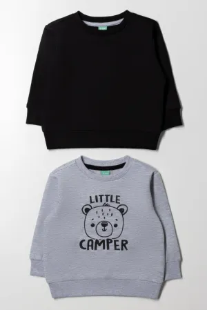 2 Pack Tracktops Black And Grey