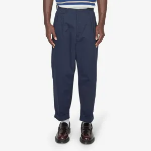 2 Pleats Twill Pants Navy