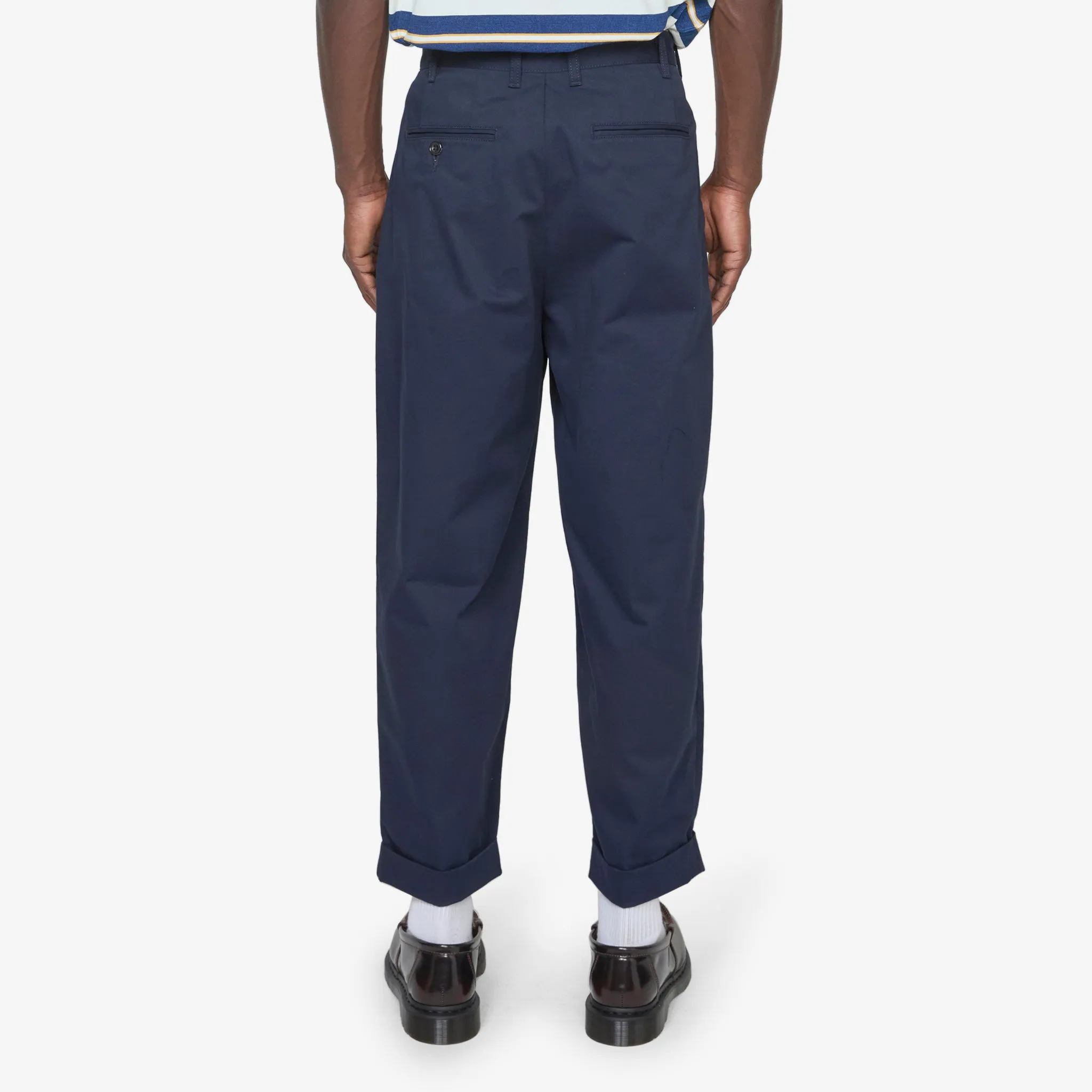 2 Pleats Twill Pants Navy