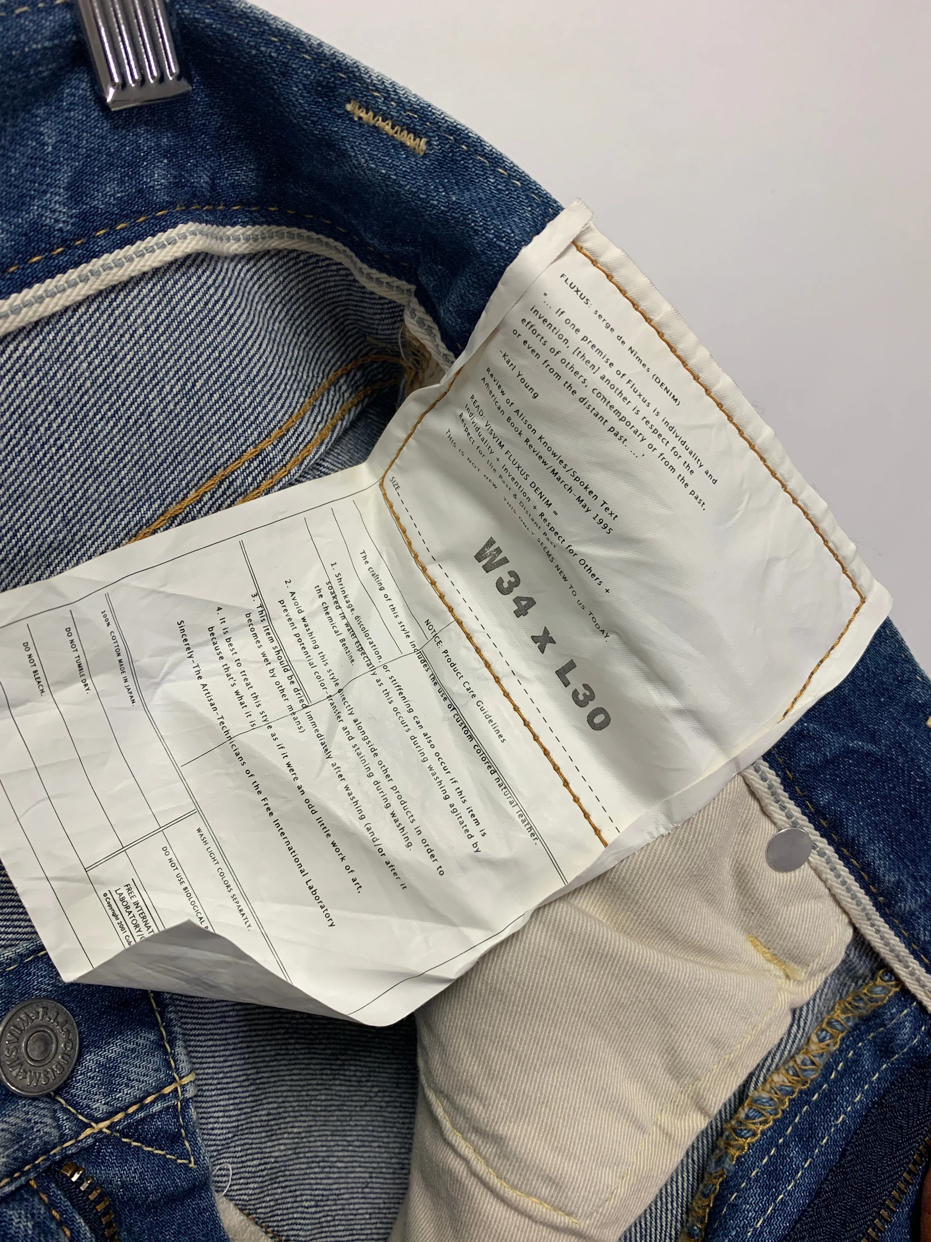 [34W] Visvim Fluxus 03D5 Distressed Denim Indigo