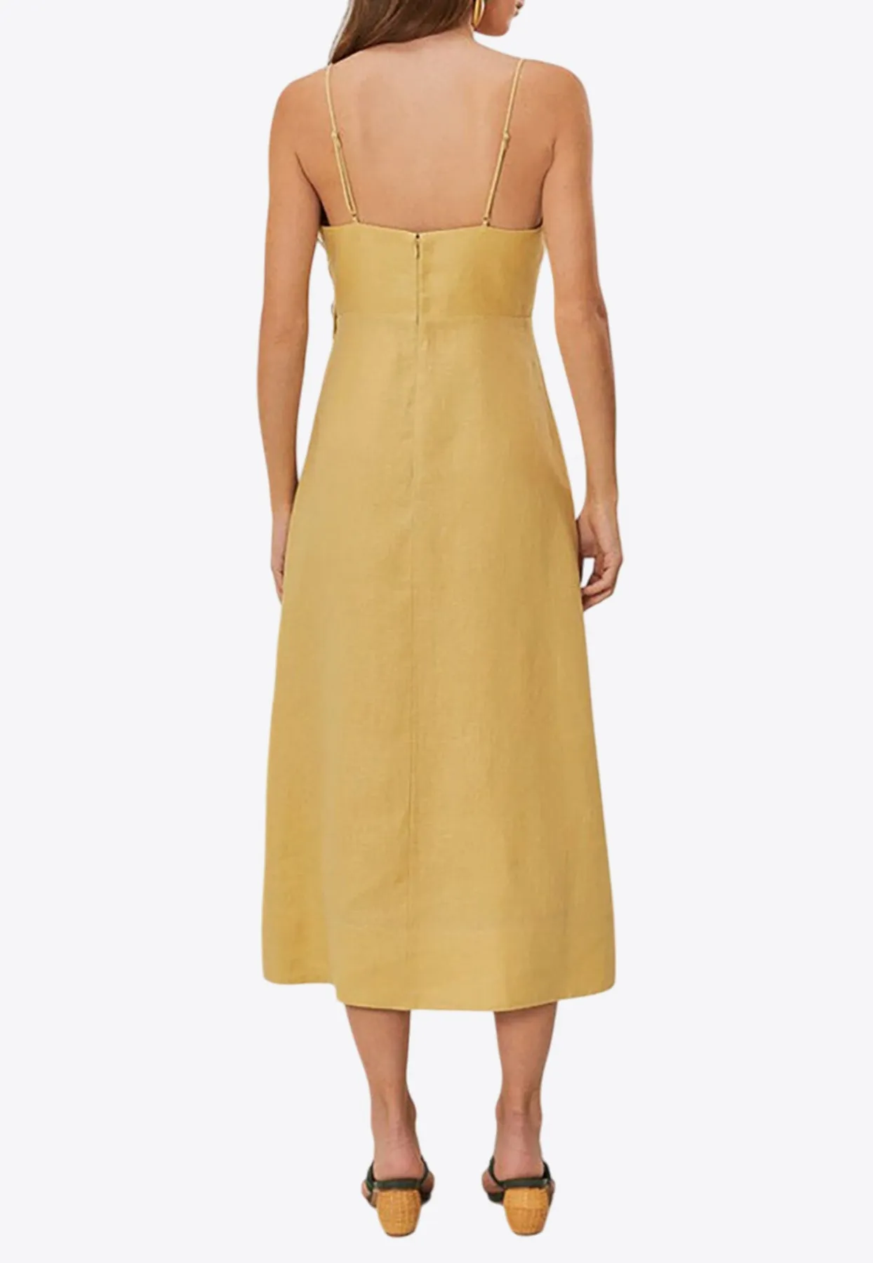 3D Flower Sleeveless Midi Dress