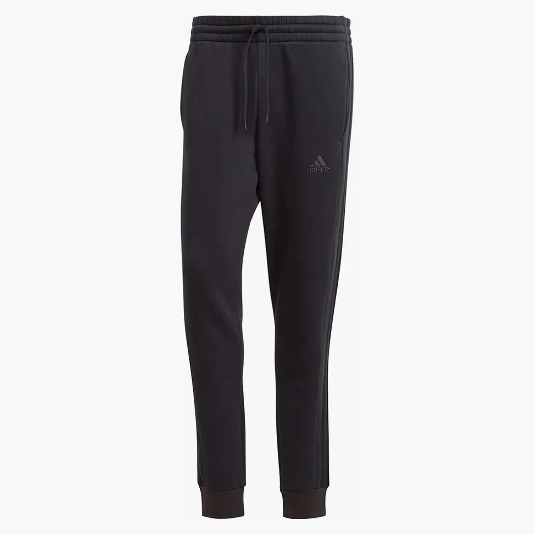 Adidas Essentials Fleece 3-stripes Tapered Cuff Pants Black