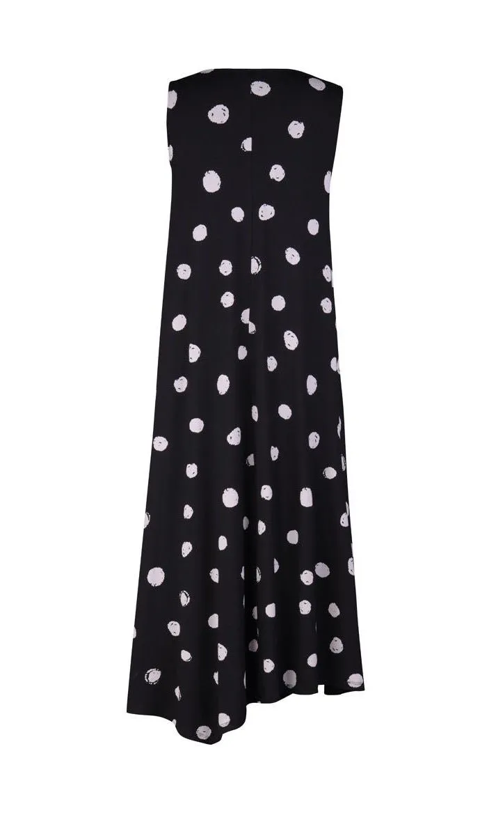 Alembika Lia Spotted Jersey Hi-Low Maxi Dress