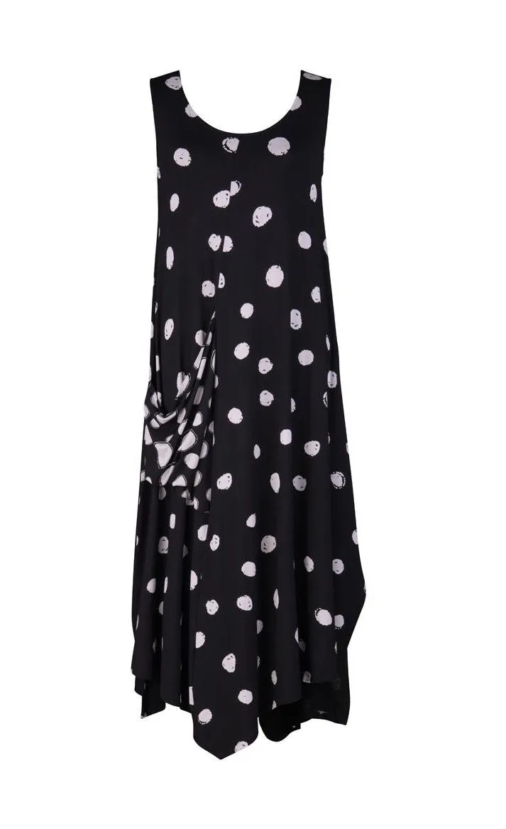 Alembika Lia Spotted Jersey Hi-Low Maxi Dress
