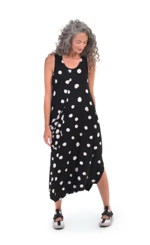 Alembika Lia Spotted Jersey Hi-Low Maxi Dress