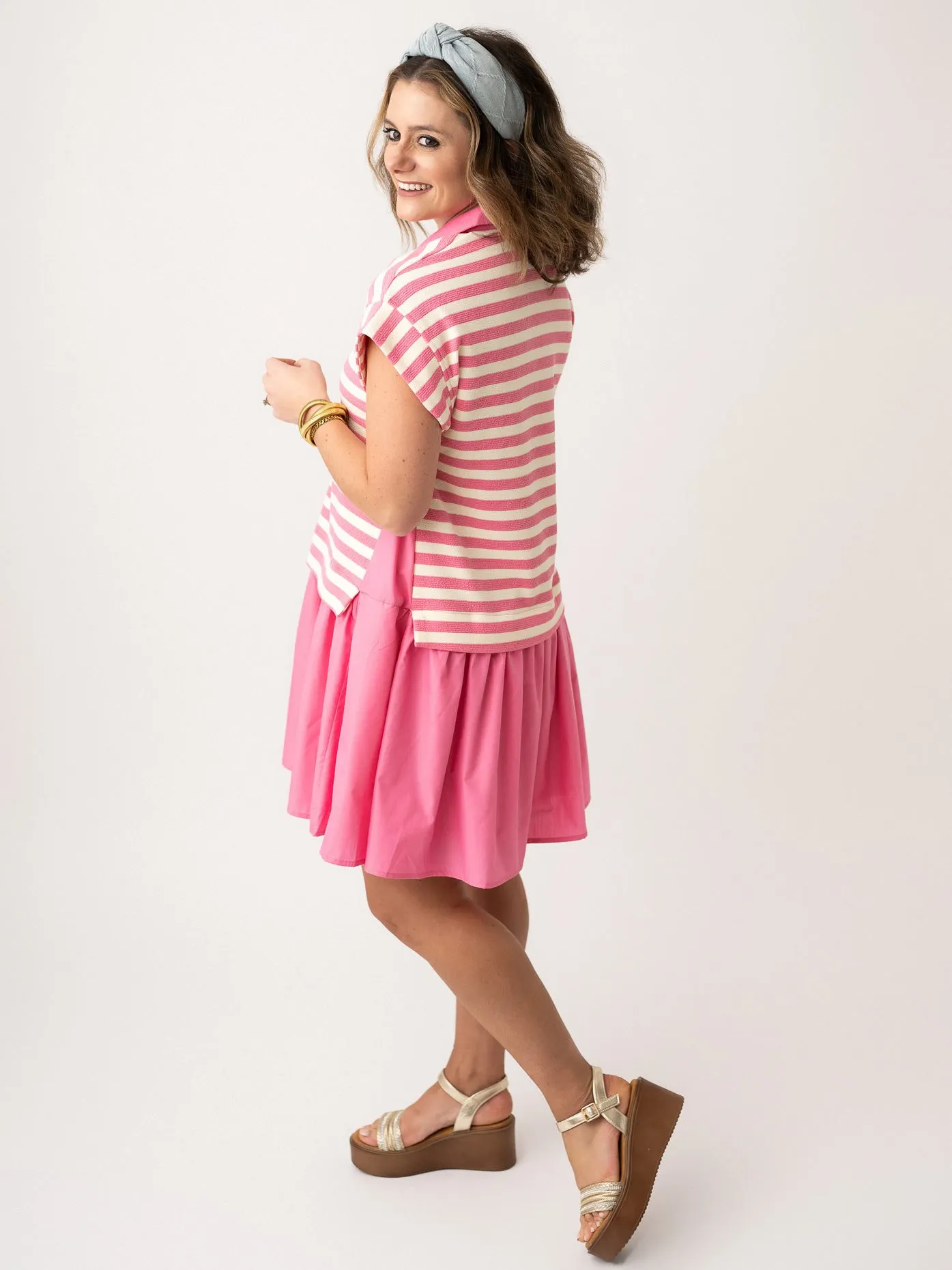 All Hands on Deck Collared Dress