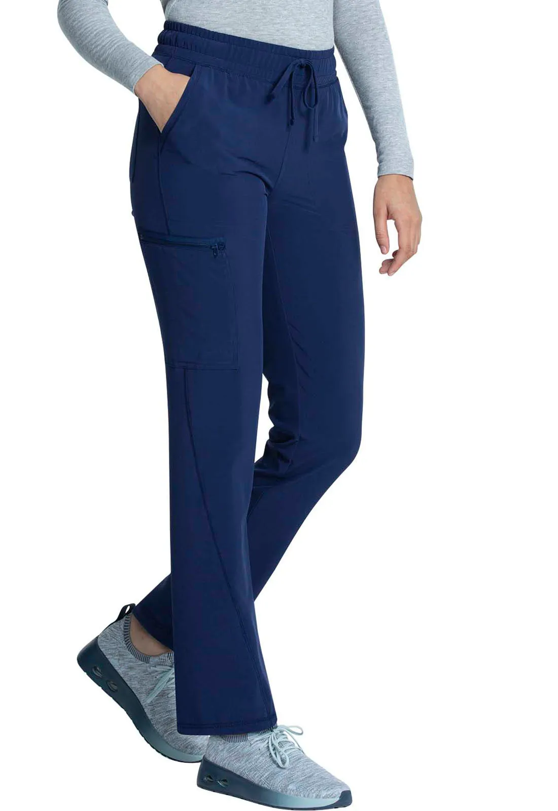 Allura CKA184 Mid Rise Drawstring Tapered Leg Pants Navy