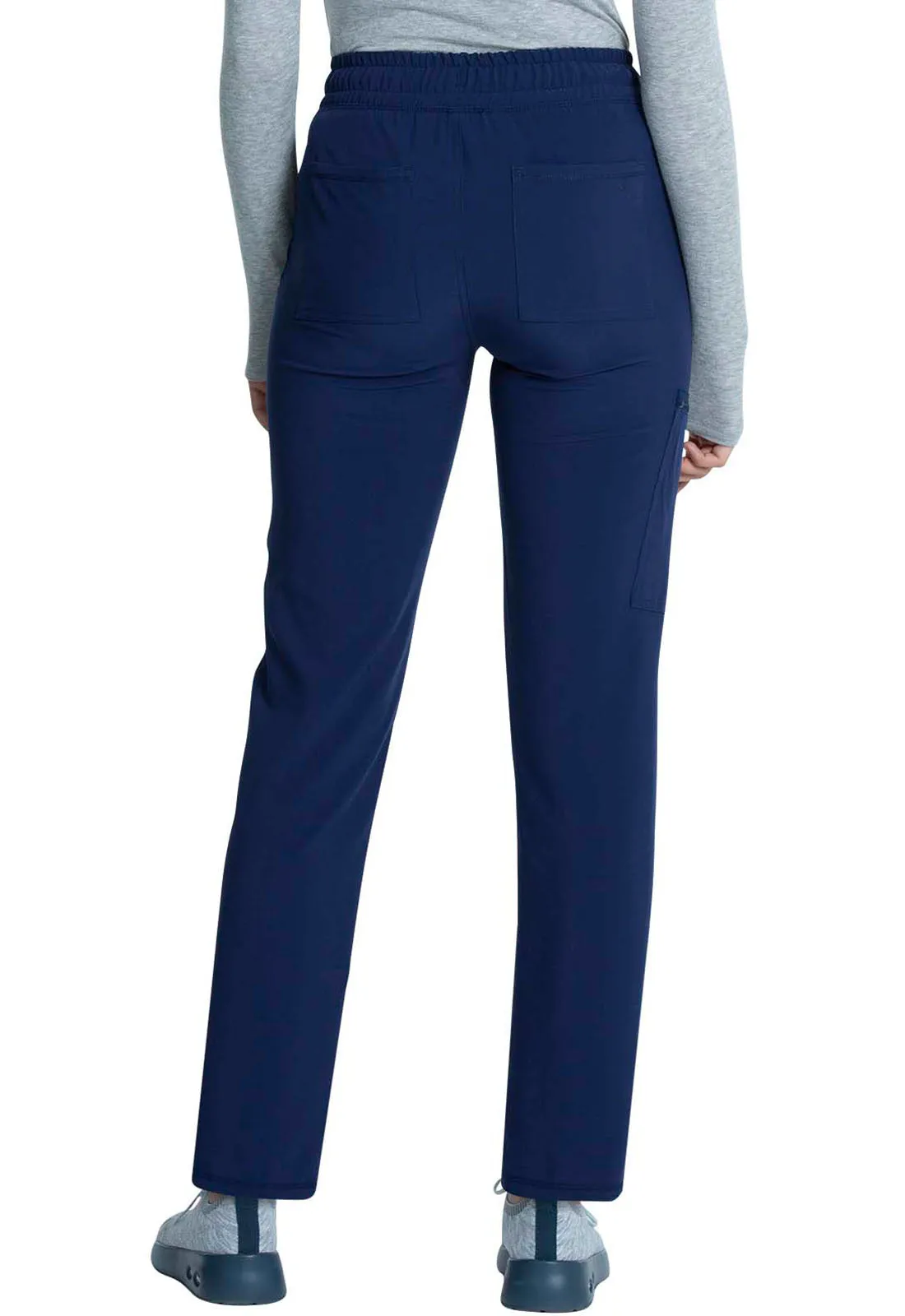 Allura CKA184 Mid Rise Drawstring Tapered Leg Pants Navy