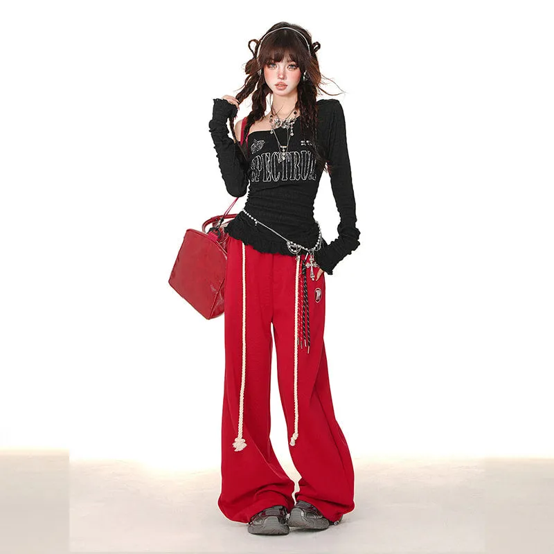 American Girls Casual Loose Straight Sweatpants