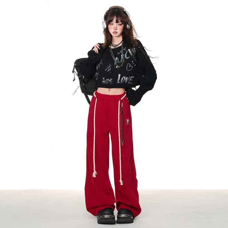 American Girls Casual Loose Straight Sweatpants
