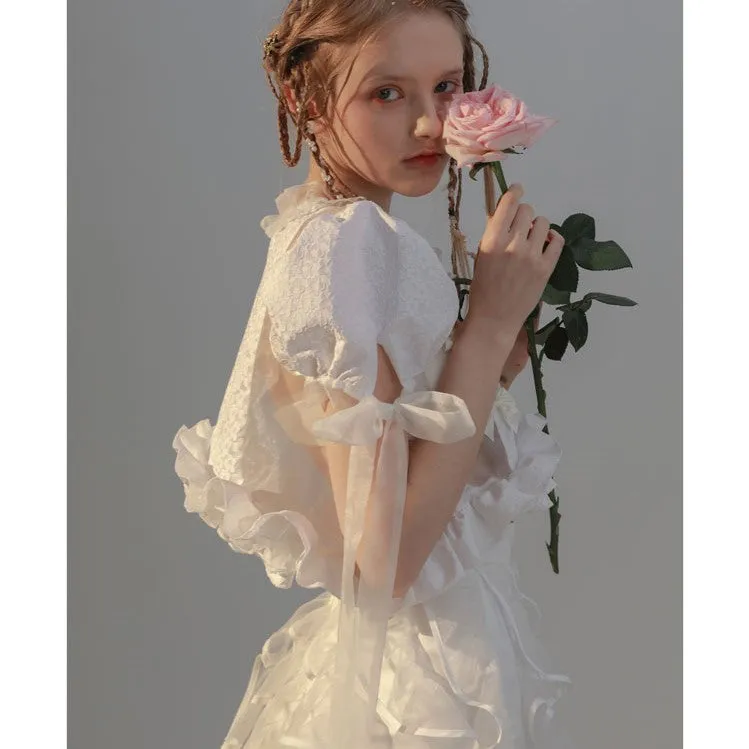 angel ruffle ribbon tops