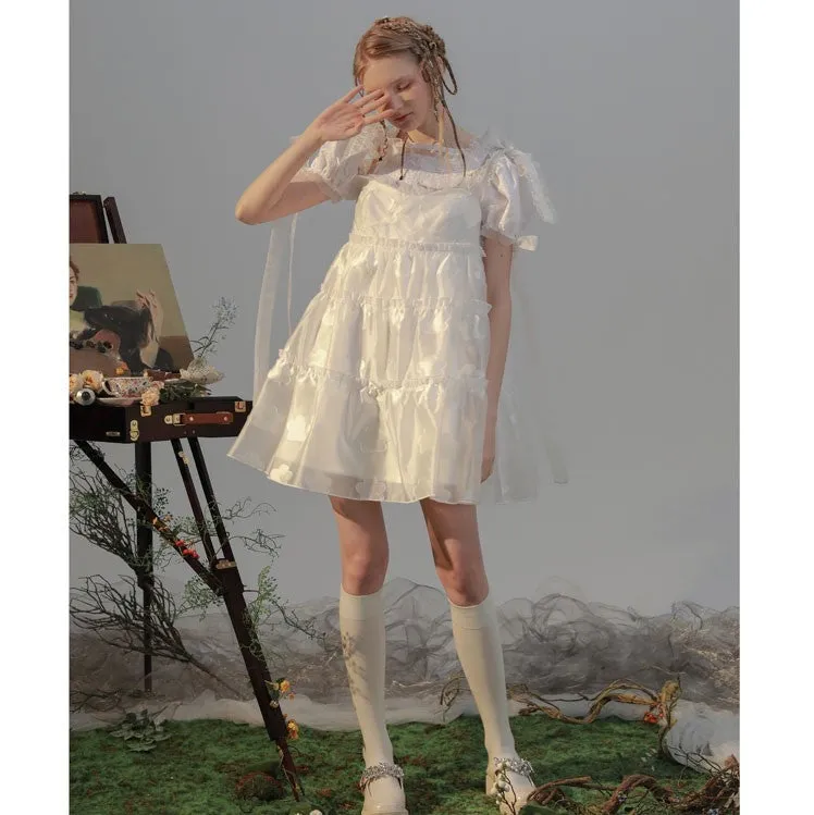 angel ruffle ribbon tops