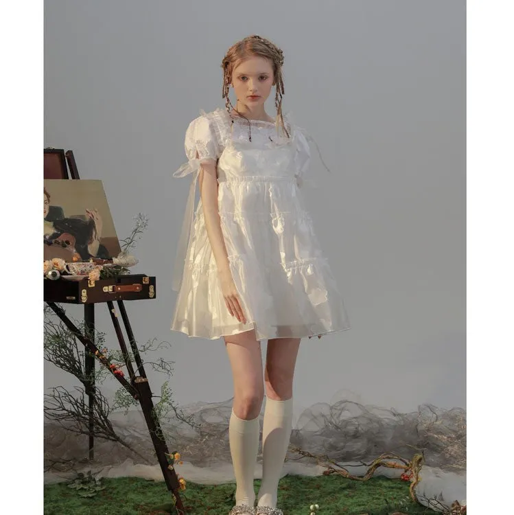 angel ruffle ribbon tops