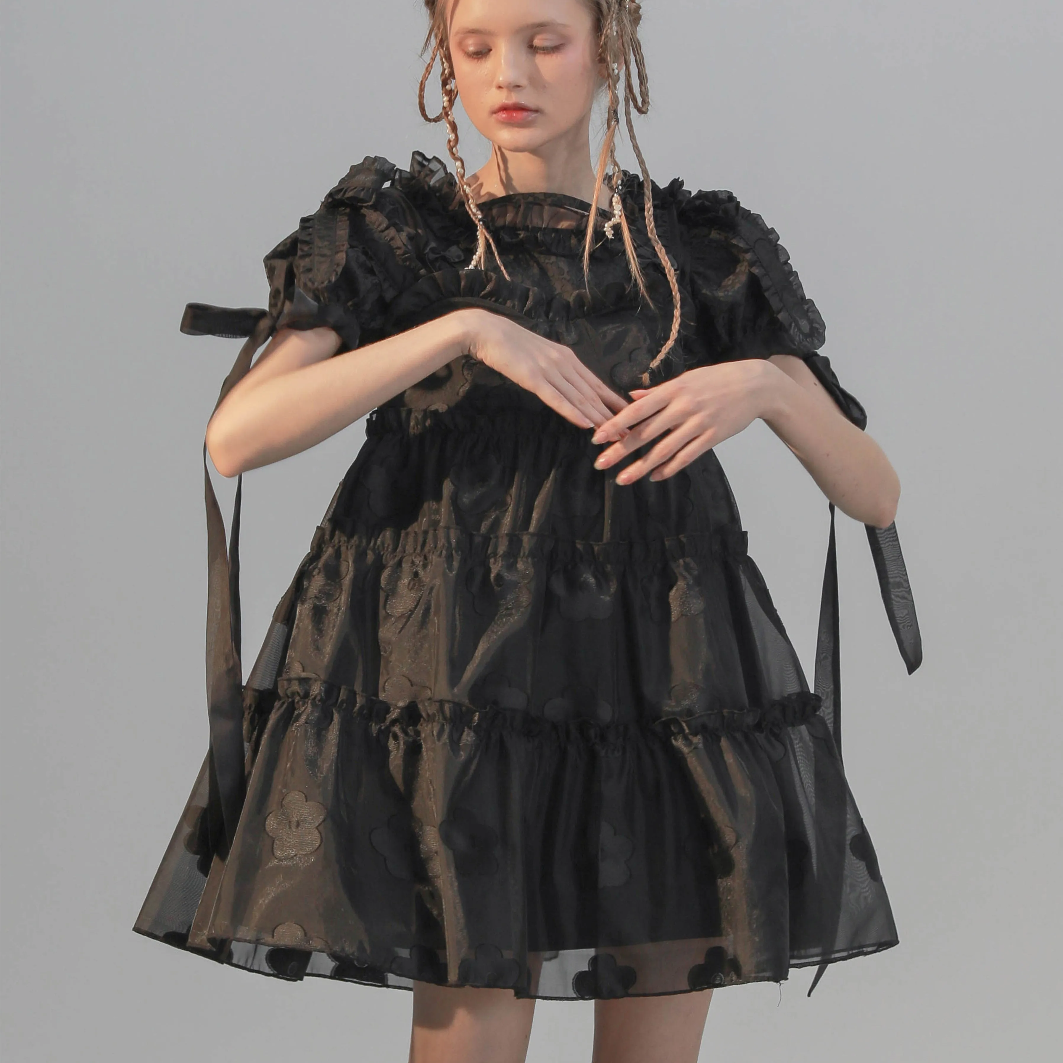 angel ruffle ribbon tops
