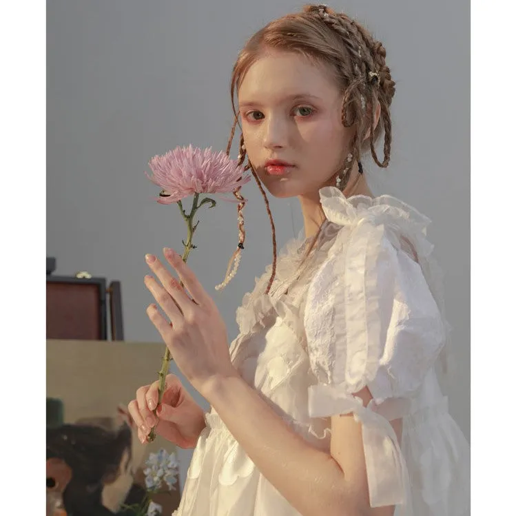 angel ruffle ribbon tops