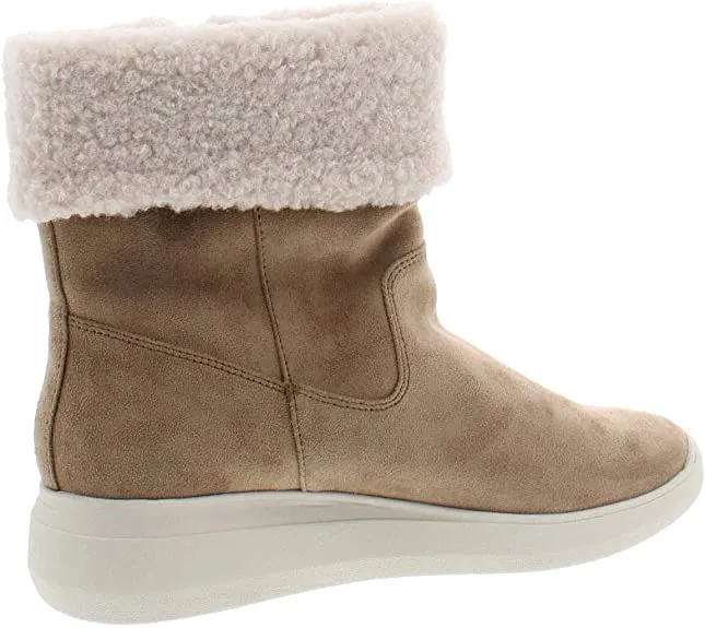 Anne Klein Women's Shoes Frizby Suede Almond Toe Ankle Cold, Natural, Size 6.5