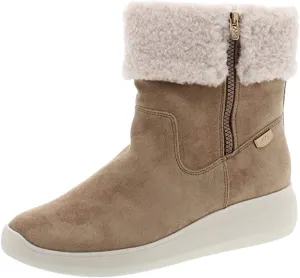 Anne Klein Women's Shoes Frizby Suede Almond Toe Ankle Cold, Natural, Size 6.5