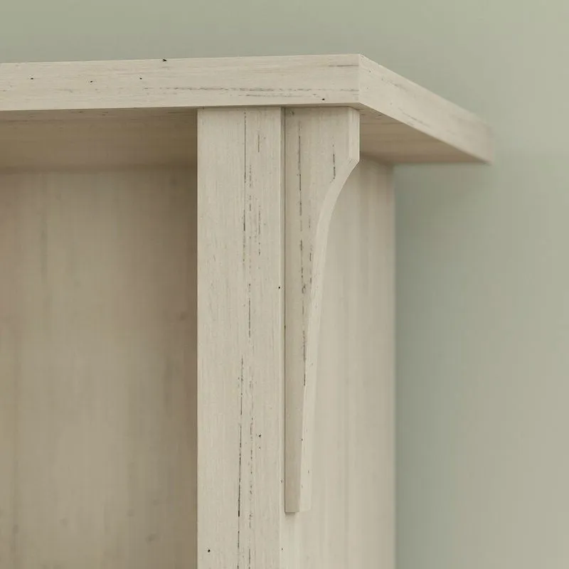 Antique White Large Entryway Coat Rack Storage Shoe Cubby Hall Tree