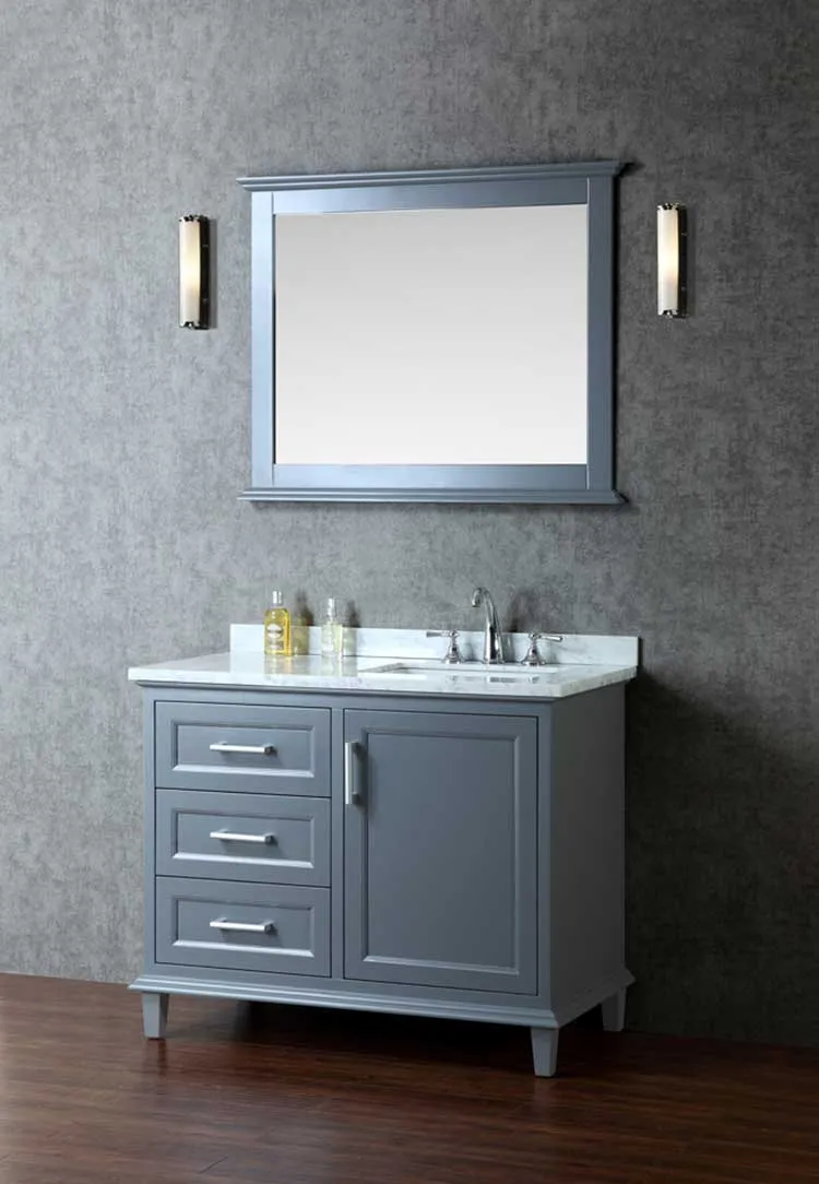 Ariel by Seacliff Nantucket 42" Single-Sink Bathroom Vanity Set With Mirror SCNAN42SWG