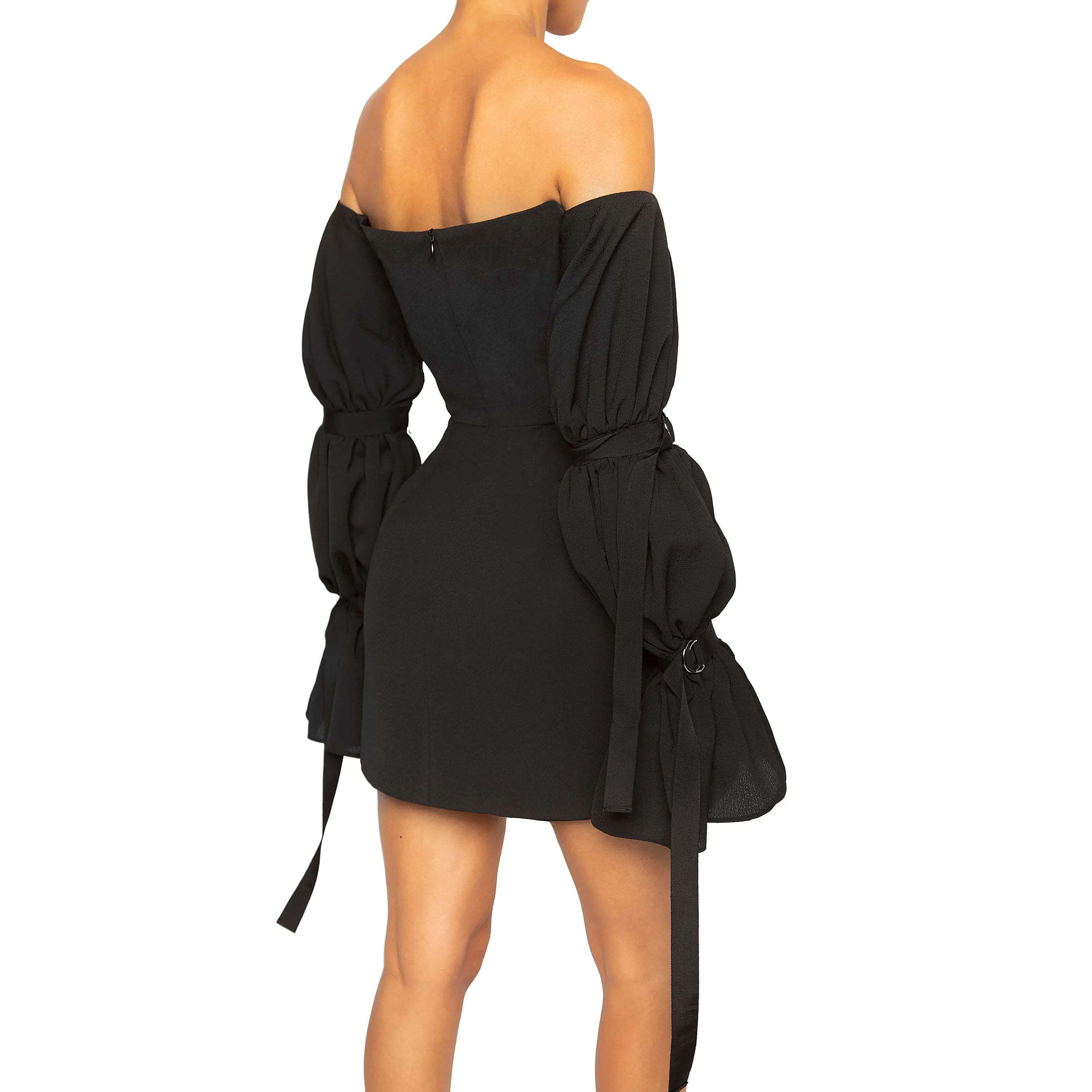 ASHA | Off-Shoulder Mini Dress in Black