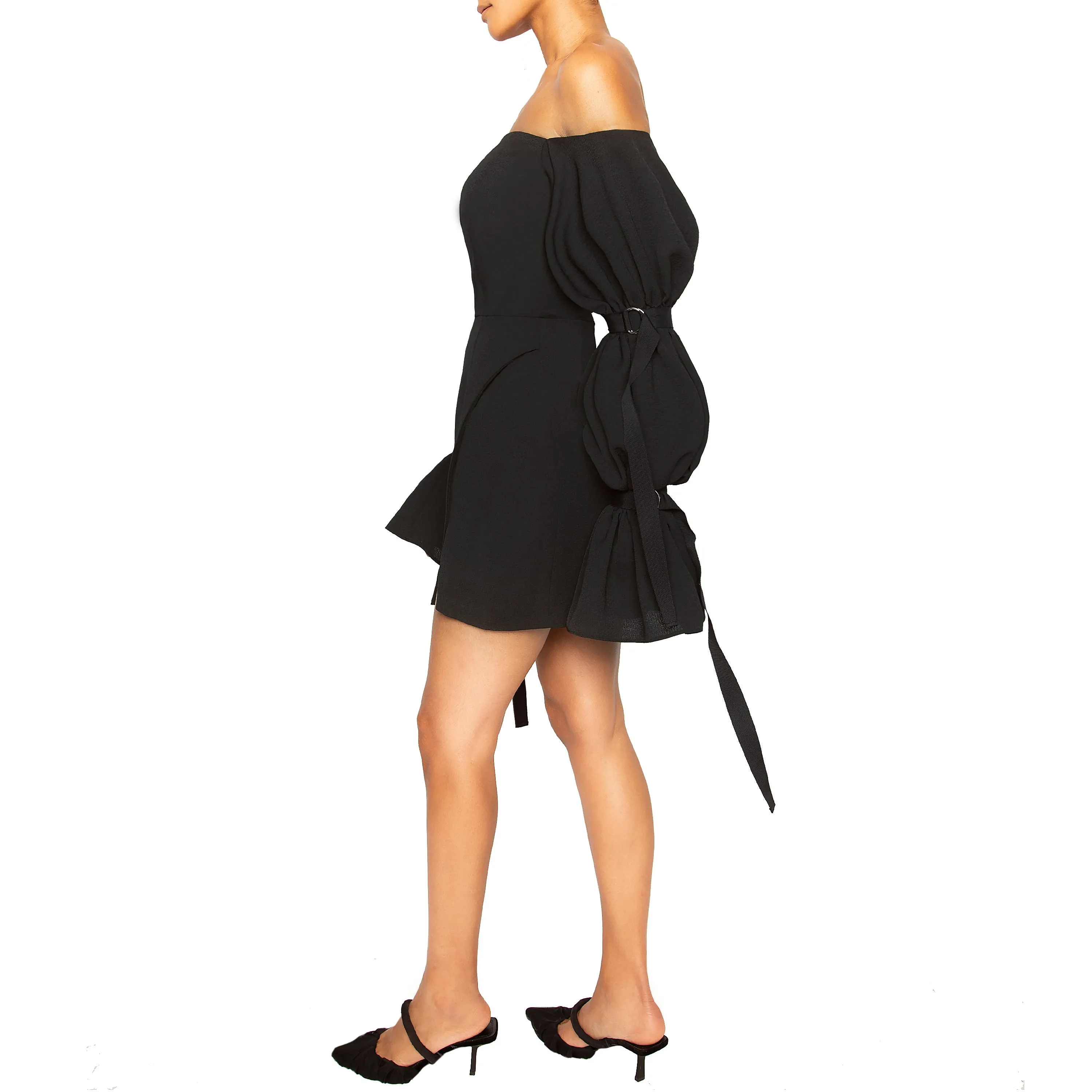 ASHA | Off-Shoulder Mini Dress in Black