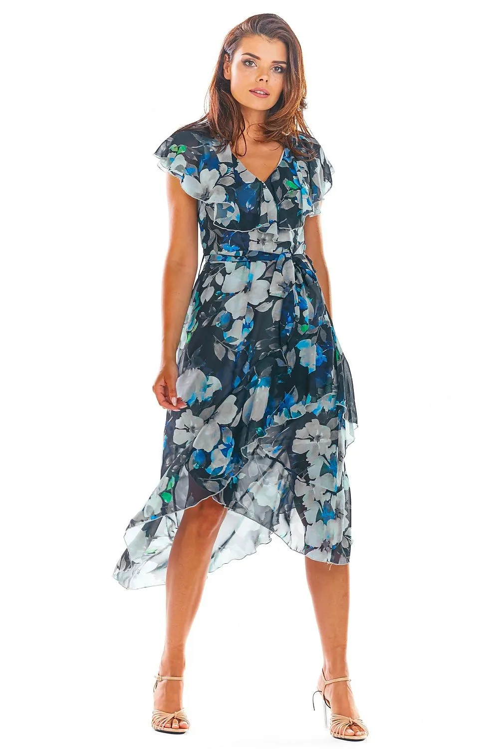Asymmetrical Flounce Cocktail Dress