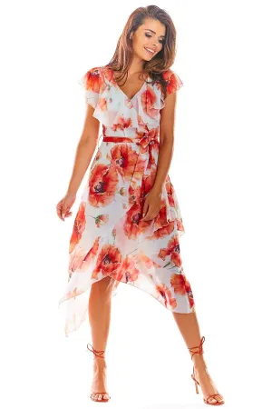 Asymmetrical Flounce Cocktail Dress