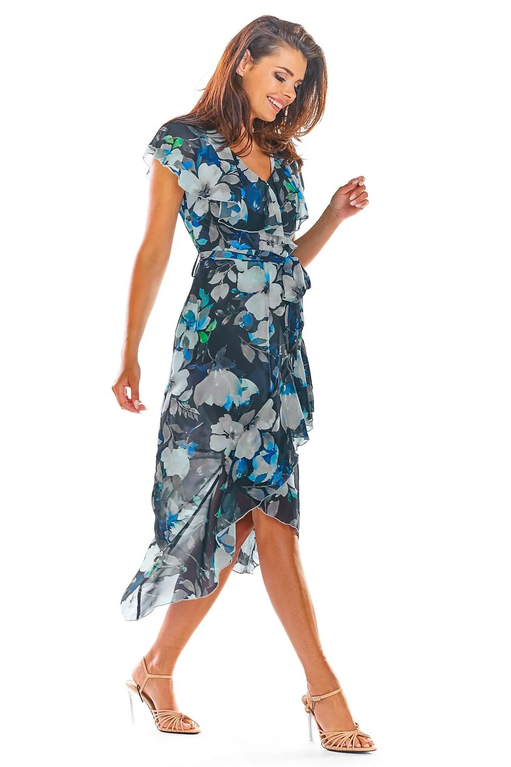 Asymmetrical Flounce Cocktail Dress