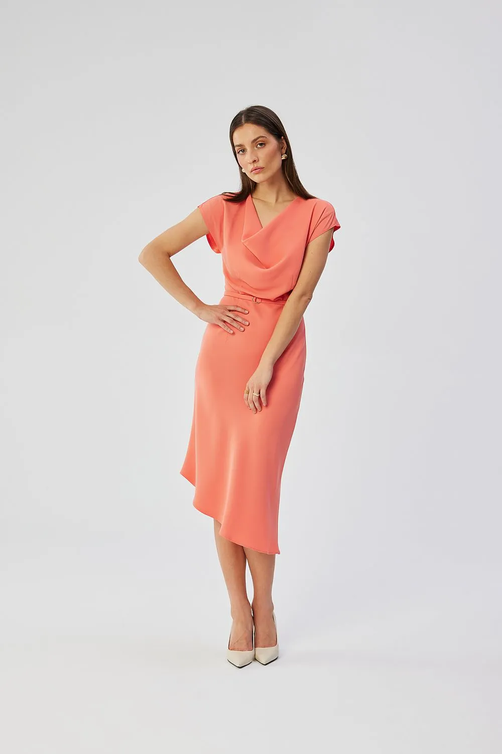 Asymmetrical Hem Pencil Dress