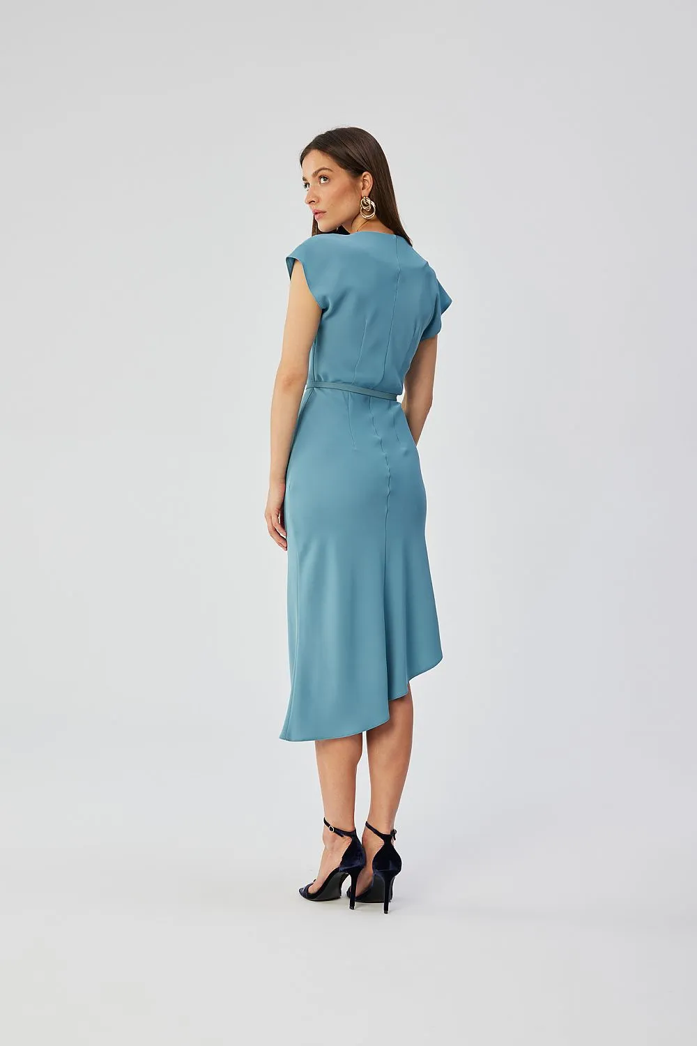 Asymmetrical Hem Pencil Dress