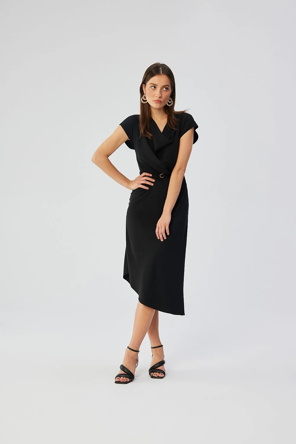 Asymmetrical Hem Pencil Dress