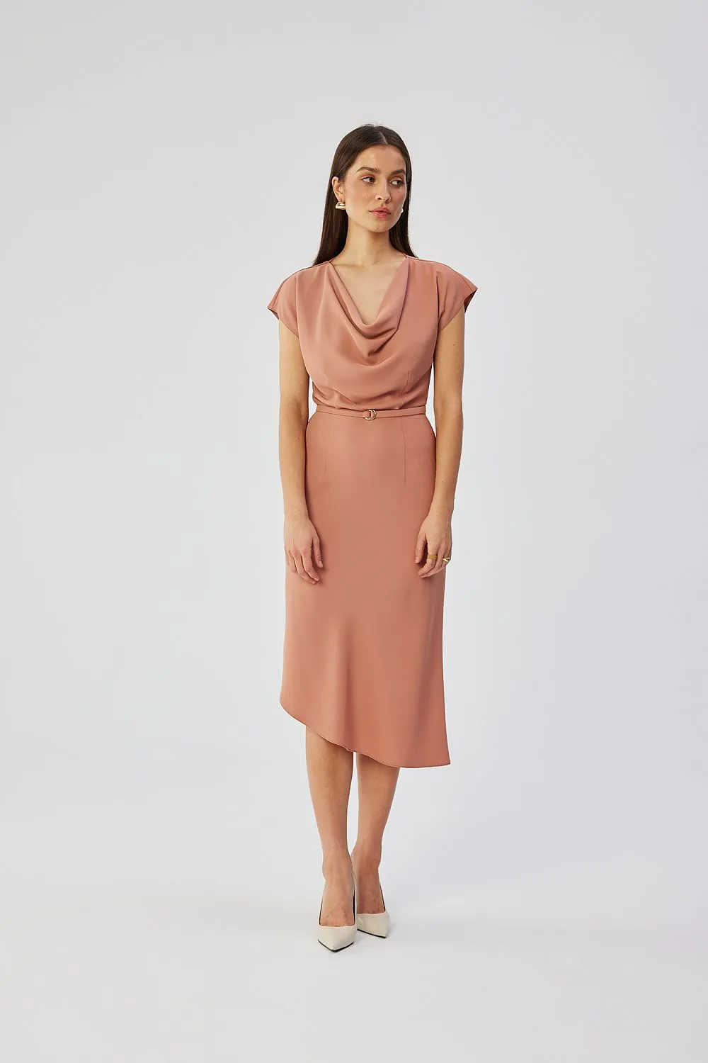 Asymmetrical Hem Pencil Dress