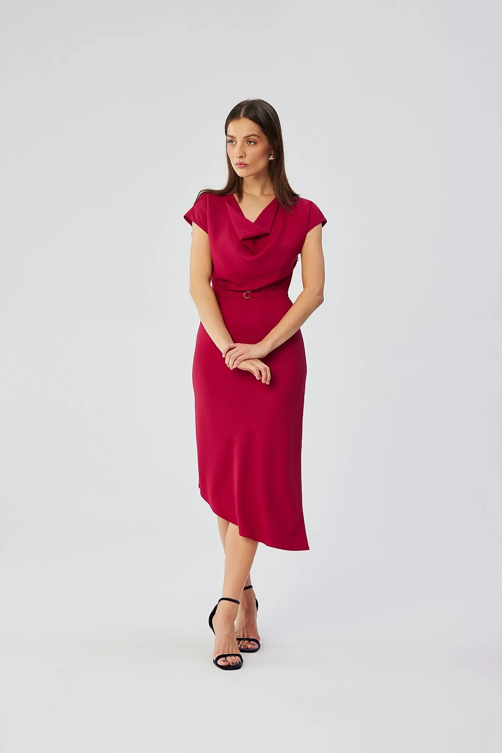 Asymmetrical Hem Pencil Dress