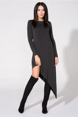 Asymmetrical Knit Evening Dress