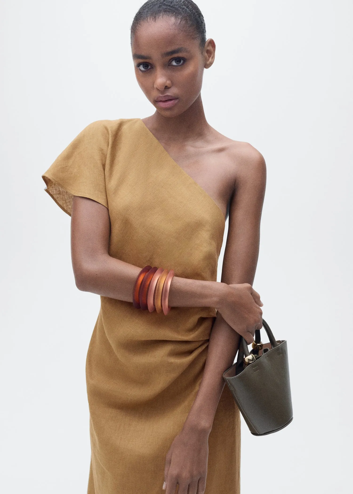 Asymmetrical linen dress