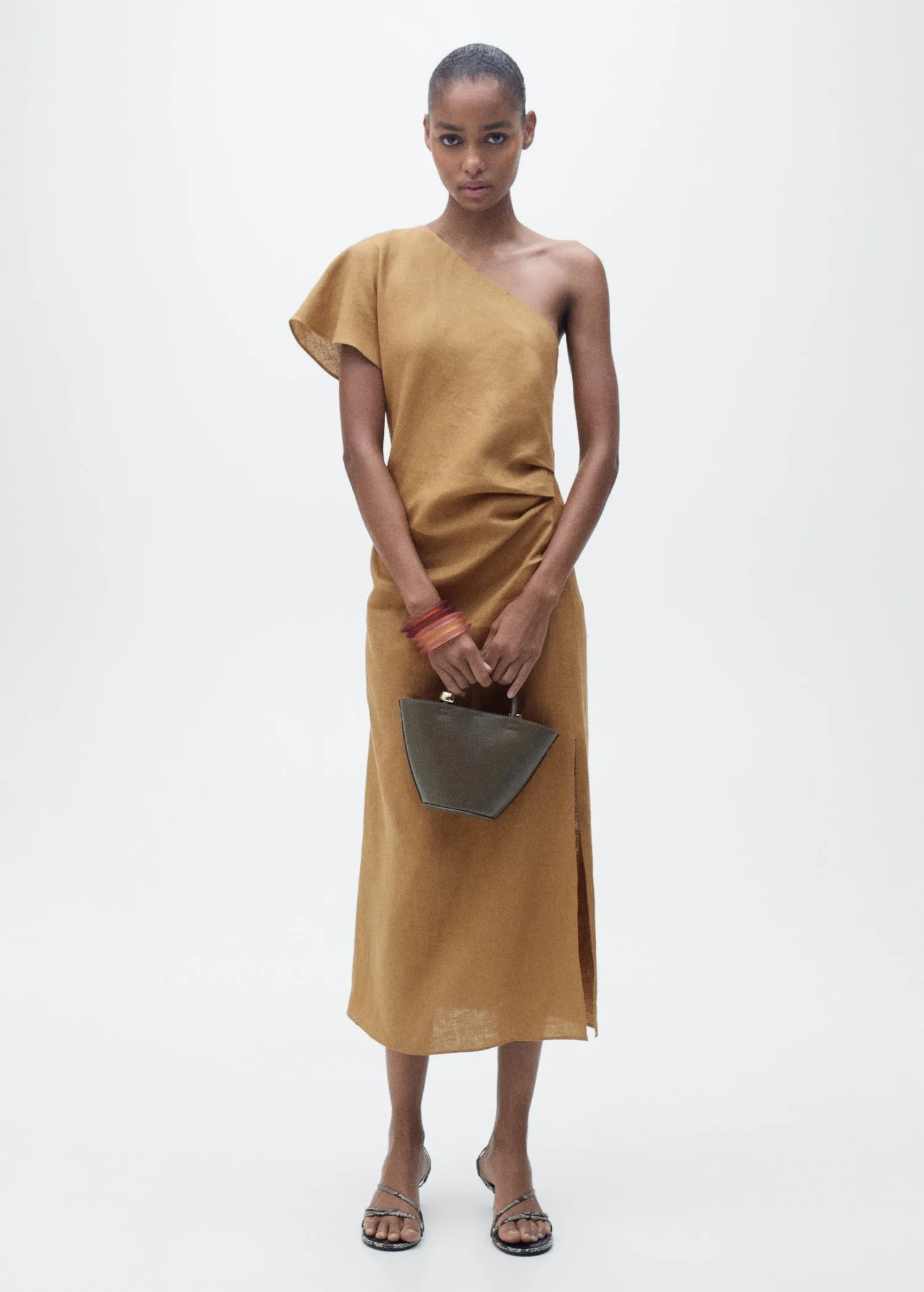 Asymmetrical linen dress