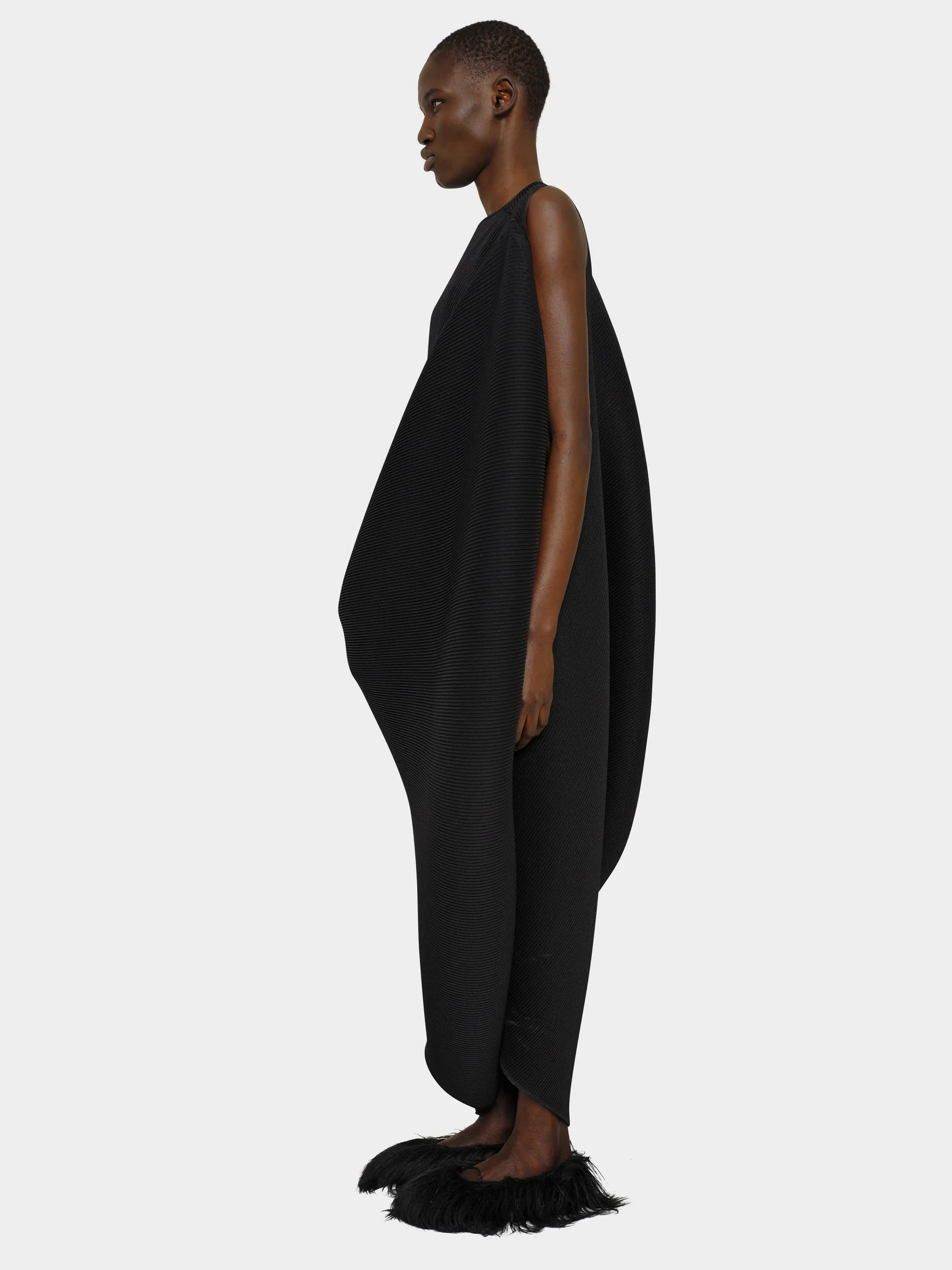 ASYMMETRICAL PLEAT DRESS