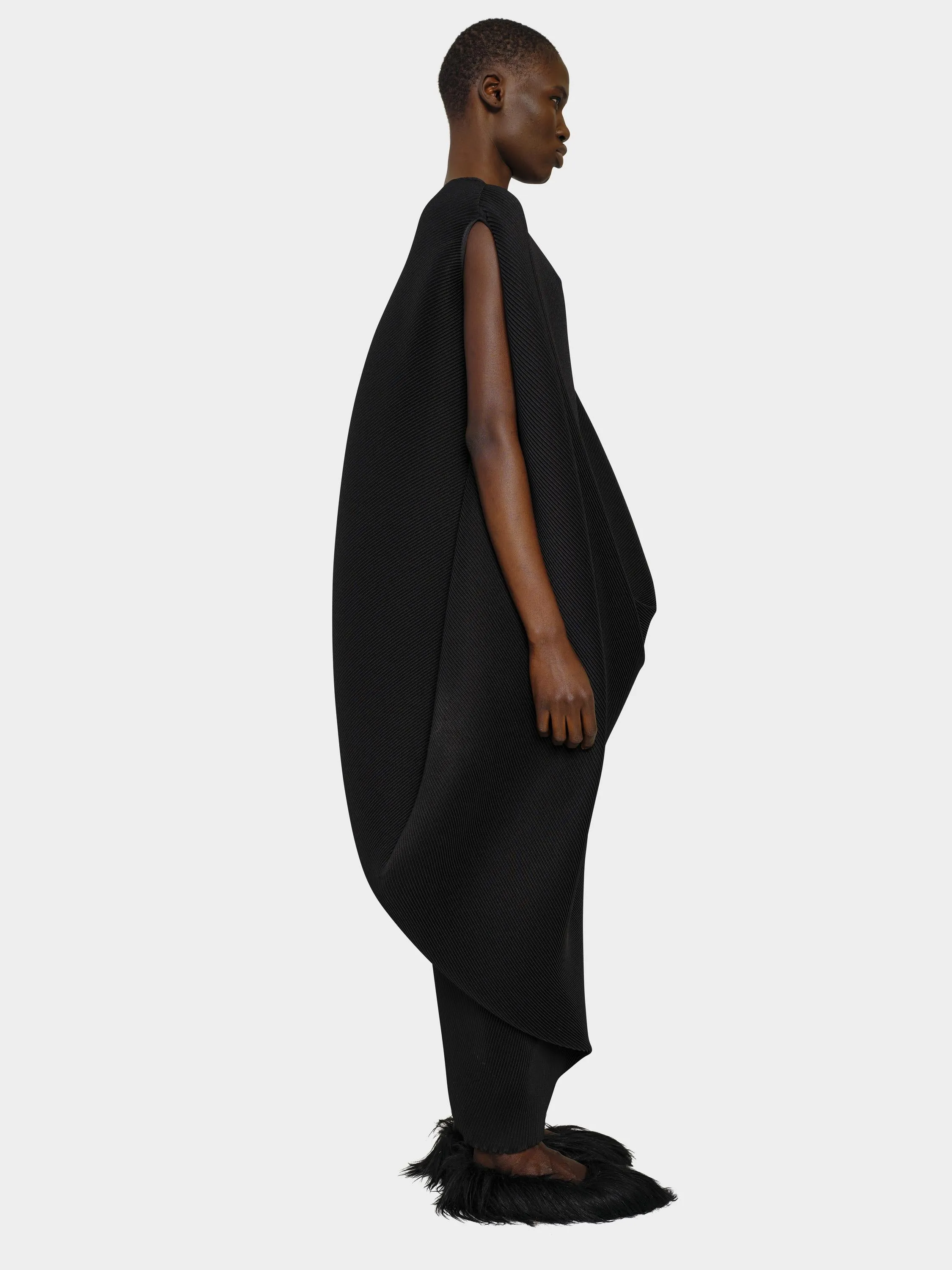 ASYMMETRICAL PLEAT DRESS