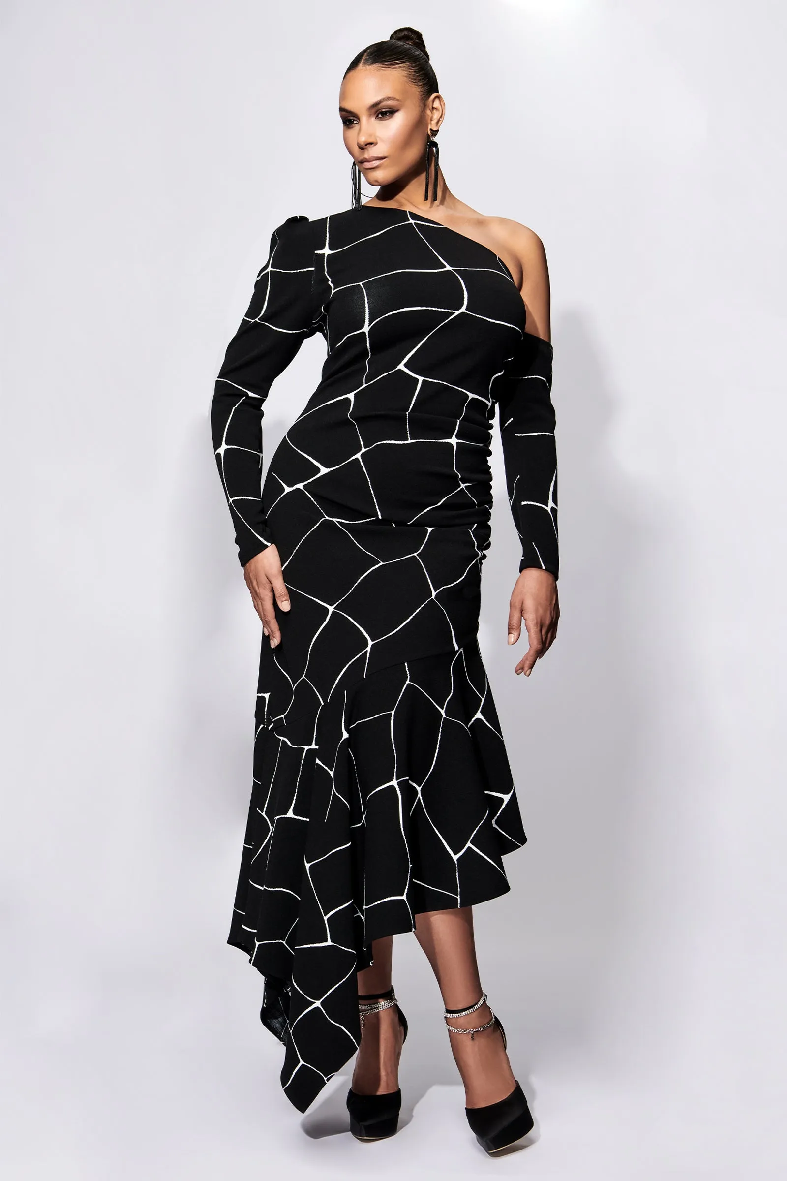 Asymmetrical Ruffle Hem Dress