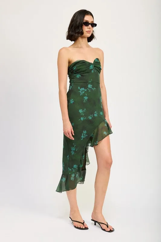 Asymmetrical Ruffle Tube Dress