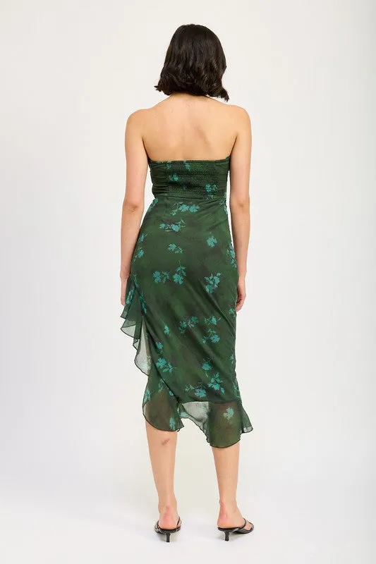 Asymmetrical Ruffle Tube Dress