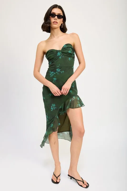 Asymmetrical Ruffle Tube Dress