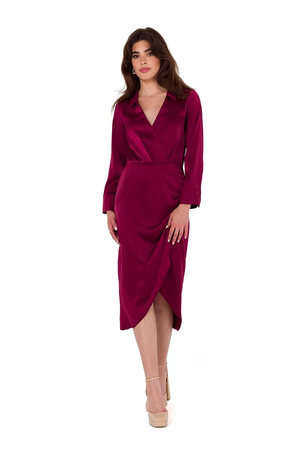 Asymmetrical Satin Cocktail Dress