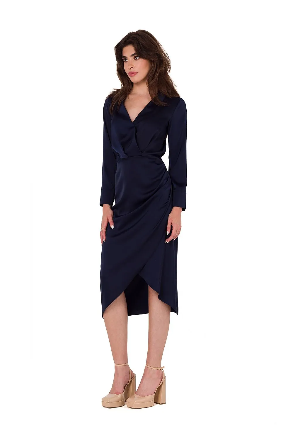 Asymmetrical Satin Cocktail Dress