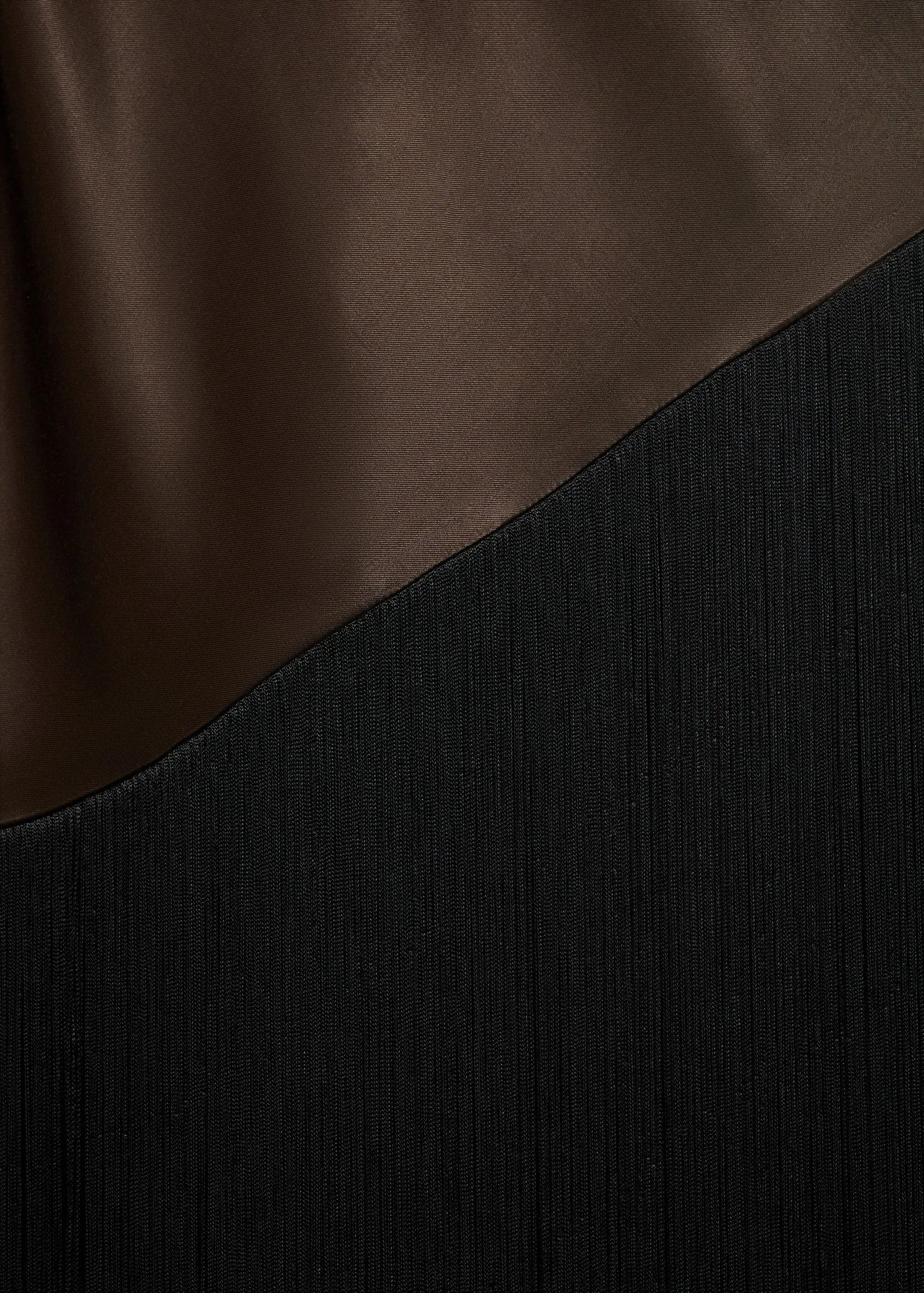 Asymmetrical satin dress with fringes