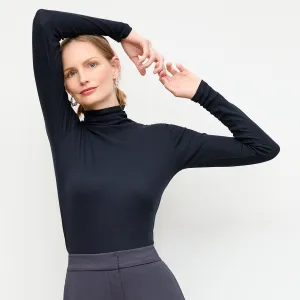Axam Layering Turtleneck - Ribbed Pima Cotton :: Galaxy Blue