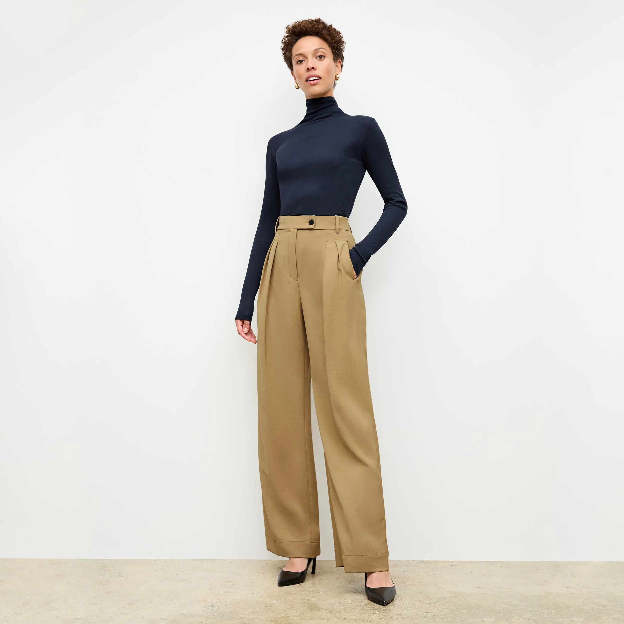 Axam Layering Turtleneck - Ribbed Pima Cotton :: Galaxy Blue