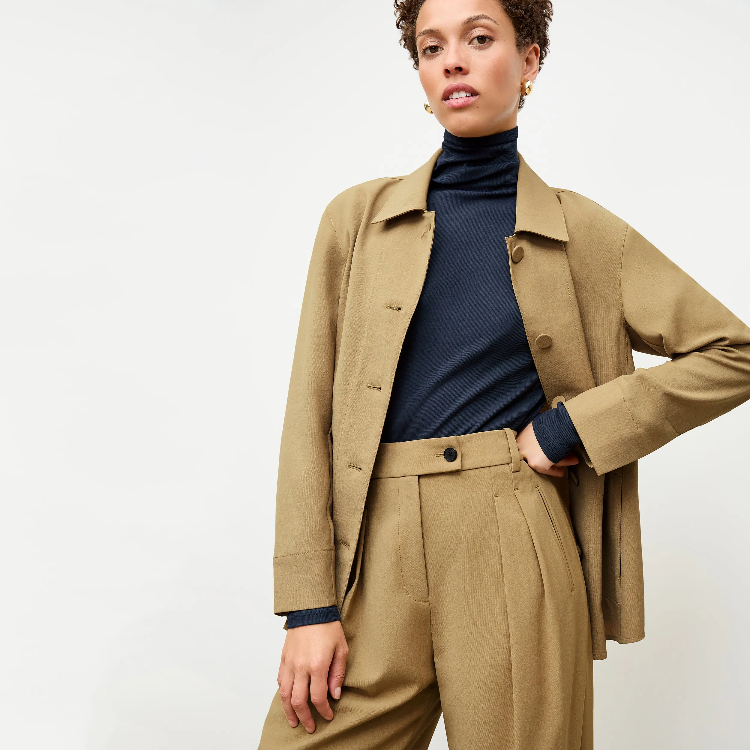 Axam Layering Turtleneck - Ribbed Pima Cotton :: Galaxy Blue