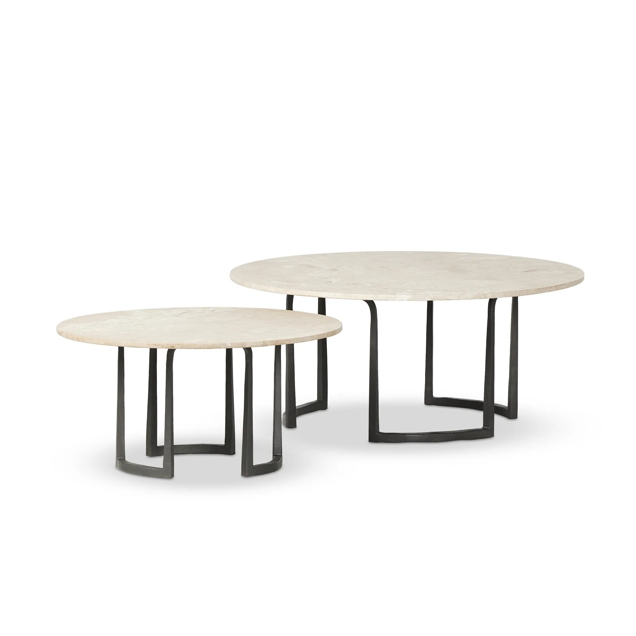 Axtell Nesting Coffee Table - Lunar Marble   W 40"  D 40"  H 17"